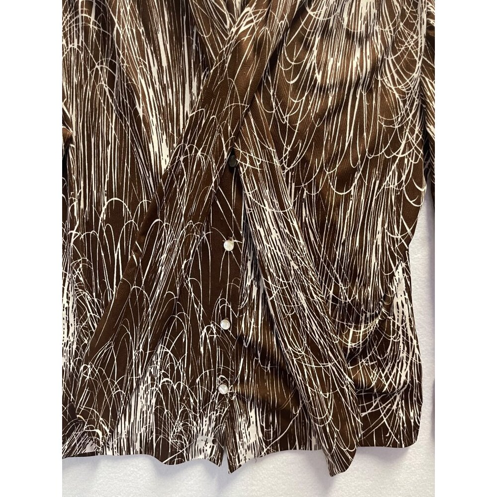 Vintage Lee Mar Dacron Polyester Blouse Shirt Button Up Collar with Scarf Collar - Picture 2 of 13